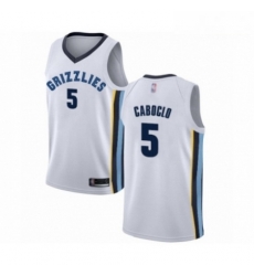 Mens Memphis Grizzlies 5 Bruno Caboclo Authentic White Basketball Jersey Association Edition 