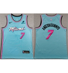 Men Miami Heat 7 Giannis Antetokounmpo Blue Stitched Basketball Jersey Men Miami Heat 7 Giannis Antetokounmpo Blue Stitched Basketball Jersey