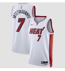 Men Miami Heat  7 Giannis Antetokounmpo White 2026 Association Edition Swingman Stitched Jersey
