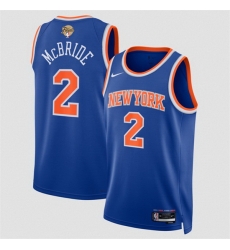 Men New Yok Knicks  2 Miles McBride Blue 2026 Finals Patch Icon Edition Stitched Basketball Jersey