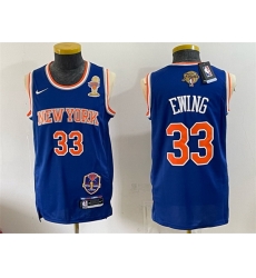 Men New Yok Knicks 33 Patrick Ewing Black 2026 Finals Champions Patch Statement Edition Stitched Jersey Men New Yok Knicks 33 Patrick Ewing Black 2026 Finals Champions Patch Statement Edition Stitched Jersey
