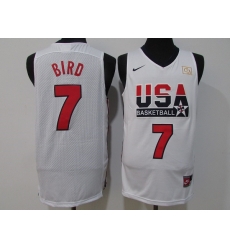 Men USA Basketball 7 Larry Bird White Stitched Jersey