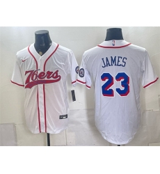 Men-s-Philadelphia-76ers--23-LeBron-James-White-Cool-Base-Stitched-Baseball-Jersey-579-72468