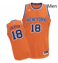 Mens Adidas New York Knicks 18 Phil Jackson Swingman Orange Alternate NBA Jersey