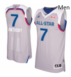 Mens Adidas New York Knicks 7 Carmelo Anthony Authentic Gray 2017 All Star NBA Jersey