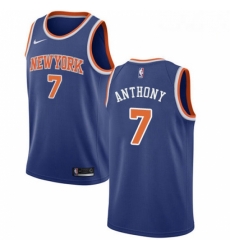 Mens Nike New York Knicks 7 Carmelo Anthony Swingman Royal Blue NBA Jersey Icon Edition