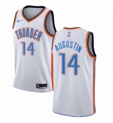 Mens Nike Oklahoma City Thunder 14 DJ Augustin Swingman White Home NBA Jersey Association Edition