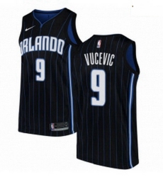 Mens Nike Orlando Magic 9 Nikola Vucevic Authentic Black Alternate NBA Jersey Statement Edition