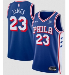 Men Philadelphia 76ers  LeBron James Royal 2026 Icon Edition With Patch Stitched Jersey