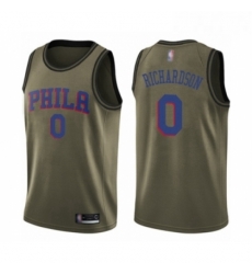 Mens Philadelphia 76ers 0 Josh Richardson Swingman Green Salute to Service Basketball Jersey 