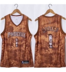 Men Phoenix Suns 1 Devin Booker Orange 2023 Select Series Stitched Basketball Jersey