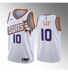 Men Phoenix Suns 10 Damion Lee White Association Edition Stitched Basketball Jersey