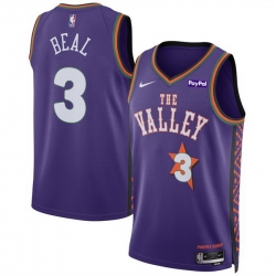 Men Phoenix Suns 3 Bradley Beal Purple 2024 25 City Edition Stitched Basketball Jersey