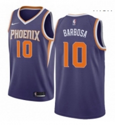 Mens Nike Phoenix Suns 10 Leandro Barbosa Swingman Purple Road NBA Jersey Icon Edition 