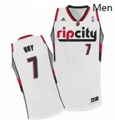 Mens Adidas Portland Trail Blazers 7 Brandon Roy Authentic White Throwback NBA Jersey