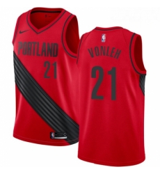 Mens Nike Portland Trail Blazers 21 Noah Vonleh Authentic Red Alternate NBA Jersey Statement Edition