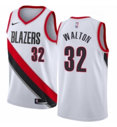 Mens Nike Portland Trail Blazers 32 Bill Walton Swingman White Home NBA Jersey Association Edition