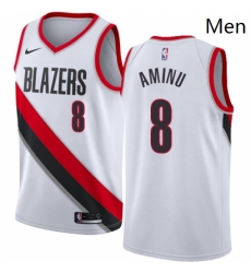 Mens Nike Portland Trail Blazers 8 Al Farouq Aminu Authentic White Home NBA Jersey Association Edition