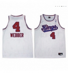 Mens Adidas Sacramento Kings 4 Chris Webber Swingman White New Throwback NBA Jersey