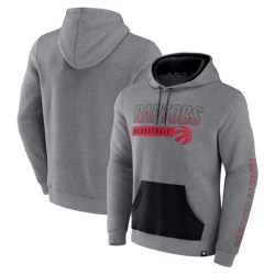 Men Toronto Raptors Heathered Gray Off The Bench Color Block Pullover Hoodie