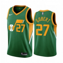 Men Utah Jazz 27 Rudy Gobert Green NBA Swingman 2020 21 Earned Edition Jersey