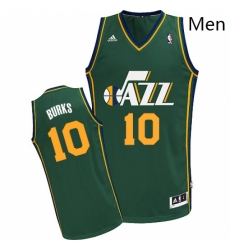 Mens Adidas Utah Jazz 10 Alec Burks Swingman Green Alternate NBA Jersey