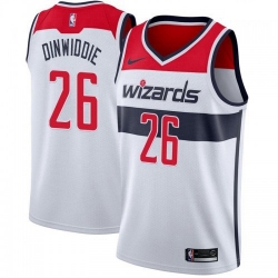 Men Nike Washington Wizards 26 Spencer Dinwiddie White Association Edition NBA Swingman Jersey