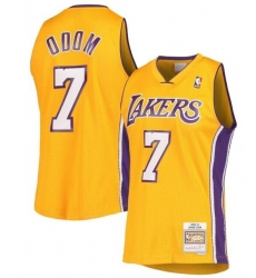 Men Lamar Odom #7 Los Angeles Lakers Yellow NBA Jerseys