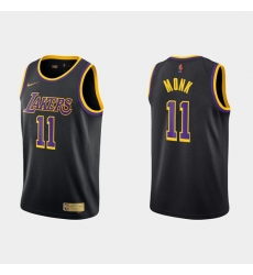 Men Los Angeles Lakers 11 Malik Monk Black Stitched Jersey