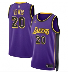 Men Los Angeles Lakers 20 Maxwell Lewis Purple 2024 Statement Edition Stitched Basketball Jersey