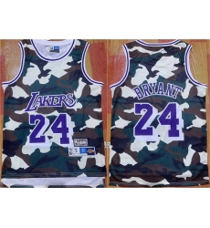 Men Los Angeles Lakers 24 Kobe Bryant Camo Throwback Basketball Jersey