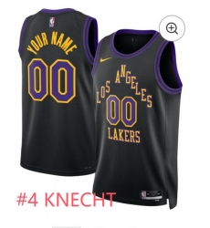 Men Los Angeles Lakers Dalton Knecht #4 black Swingman City Edition jersey