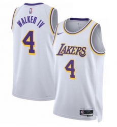 Men Los Angeles Lakers Lonnie Walker IV 4 White Stitched Basketball Jerseys