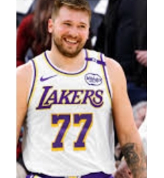 Men Los Angeles Lakers Luka Doncic #77 White Stitched NBA Jersey