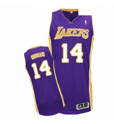 Mens Adidas Los Angeles Lakers 14 Brandon Ingram Authentic Purple Road NBA Jersey