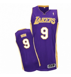 Mens Adidas Los Angeles Lakers 9 Luol Deng Authentic Purple Road NBA Jersey 