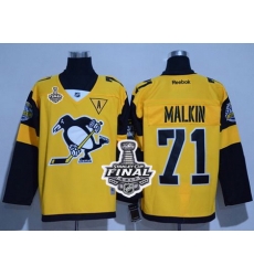 Penguins #71 Evgeni Malkin Gold 2017 Stadium Series Stanley Cup Finals Champions Stitched NHL Jersey