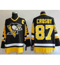 Penguins #87 Sidney Crosby Stitched Black Mitchell 26Ness NHL Jersey