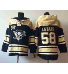 nhl jerseys pittsburgh penguins #58 letang cream-black[pullover hooded sweatshirt]