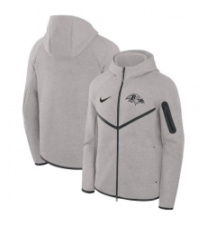 Men Baltimore Ravens Grey Tech Fleece Windrunner Full Zip Hoodie Men Baltimore Ravens Grey Tech Fleece Windrunner Full Zip Hoodie
