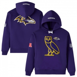 Men Baltimore Ravens Purple OVO Scarlet Icon Team Pullover Hoodie