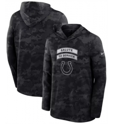 Men Indianapolis Colts Black 2026 Salute to Service Sideline Lightweight Hoodie Dri FIT Long Sleeve Top