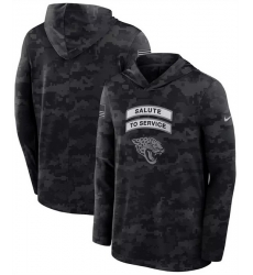 Men Jacksonville Jaguars Black 2026 Salute to Service Sideline Lightweight Hoodie Dri FIT Long Sleeve Top