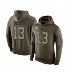 Football Mens Minnesota Vikings 13 Josh Doctson Green Salute To Service Pullover Hoodie