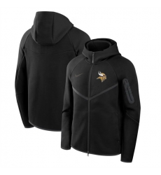 Men Minnesota Vikings Black Tech Fleece Full Zip Windrunner Hoodie
