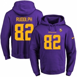 NFL Mens Nike Minnesota Vikings 82 Kyle Rudolph PurpleGold No Name Number Pullover Hoodie