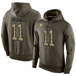 NFL Nike Minnesota Vikings 11 Laquon Treadwell Green Salute To Service Mens Pullover Hoodie