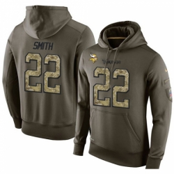 NFL Nike Minnesota Vikings 22 Harrison Smith Green Salute To Service Mens Pullover Hoodie