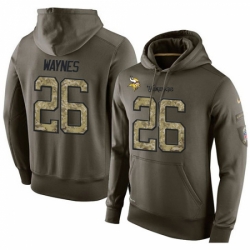 NFL Nike Minnesota Vikings 26 Trae Waynes Green Salute To Service Mens Pullover Hoodie