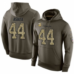 NFL Nike Minnesota Vikings 44 Matt Asiata Green Salute To Service Mens Pullover Hoodie